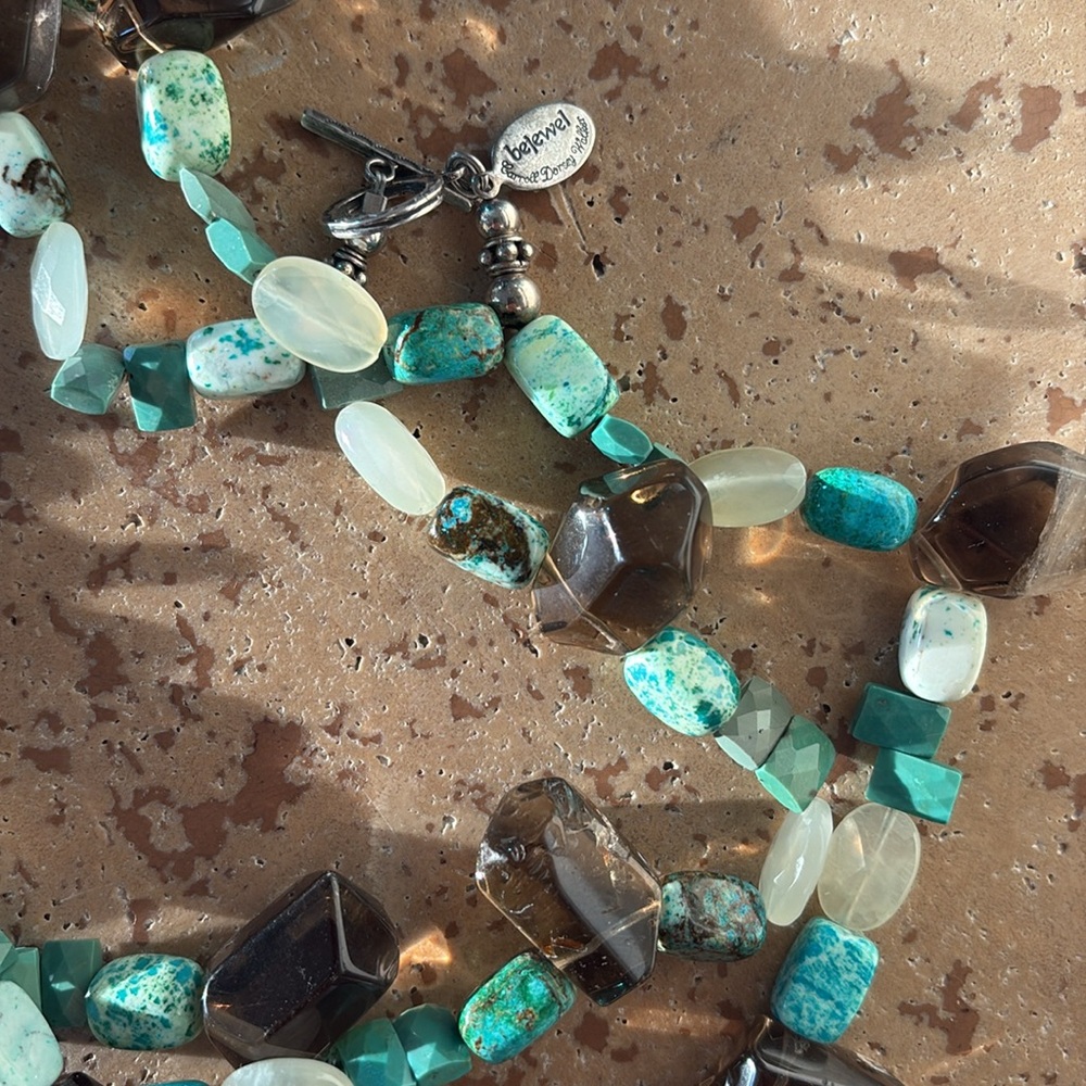 🔥HP🔥Bejewel Carroll Dorsey Walker Artisan Turquoise Necklace w/lg carved stone - Picture 6 of 12